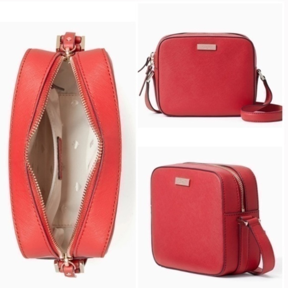 Kate spade red saffiano leather Cammie crossbody bag